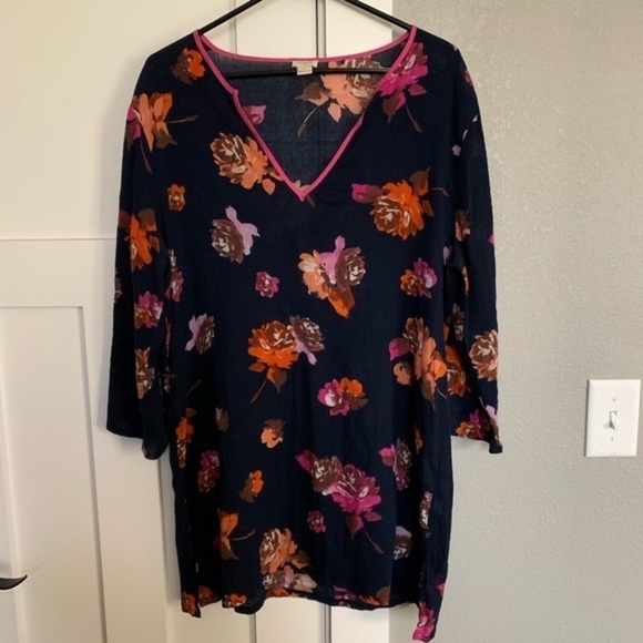 EUC J. Crew Floral Tissue Tunic - Picture 2 of 7